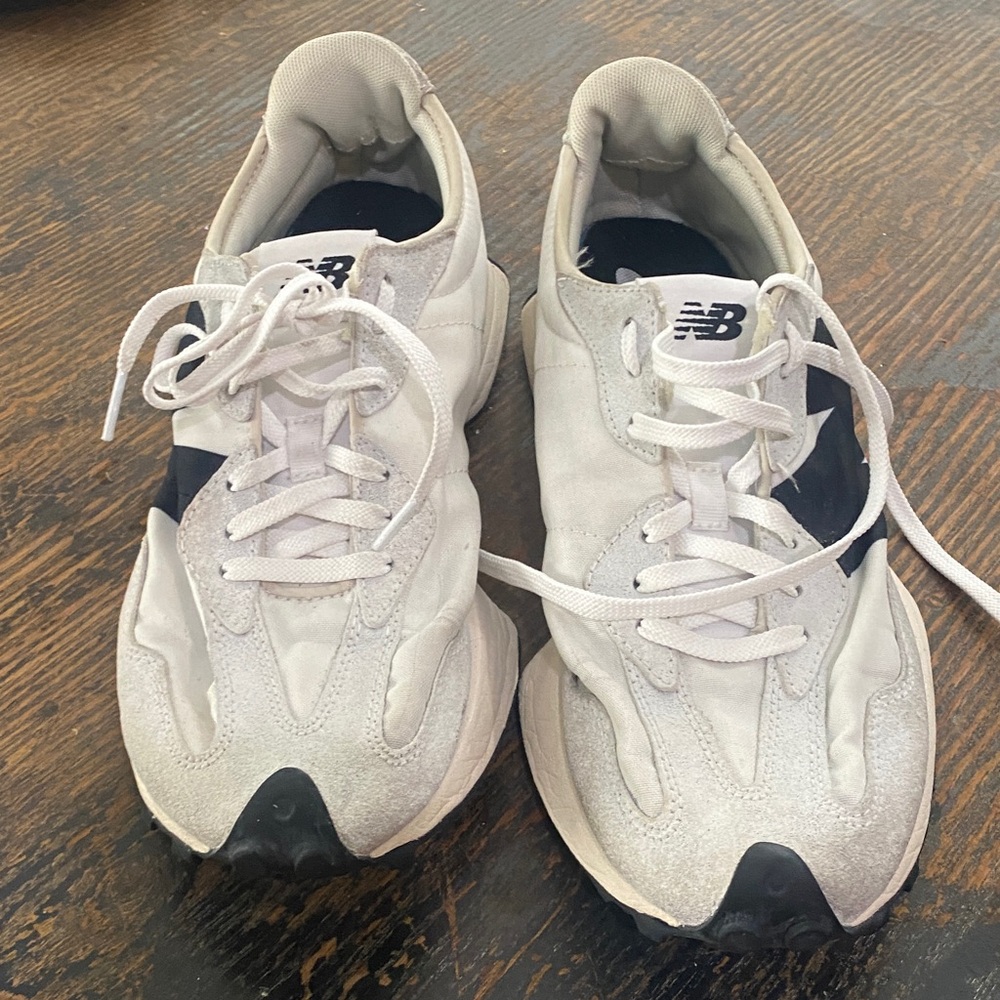 New Balance White and Black Women's Athletic Sneakers - Picture 2 of 4